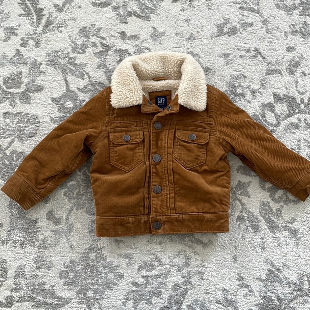 12-18m GAP corduroy Sherpa lined jacket